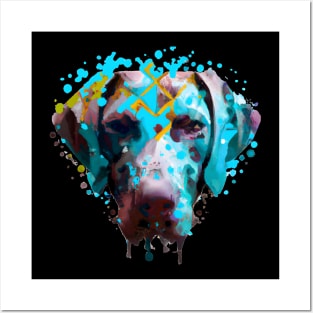 Vizsla Dog Geometric Design Posters and Art